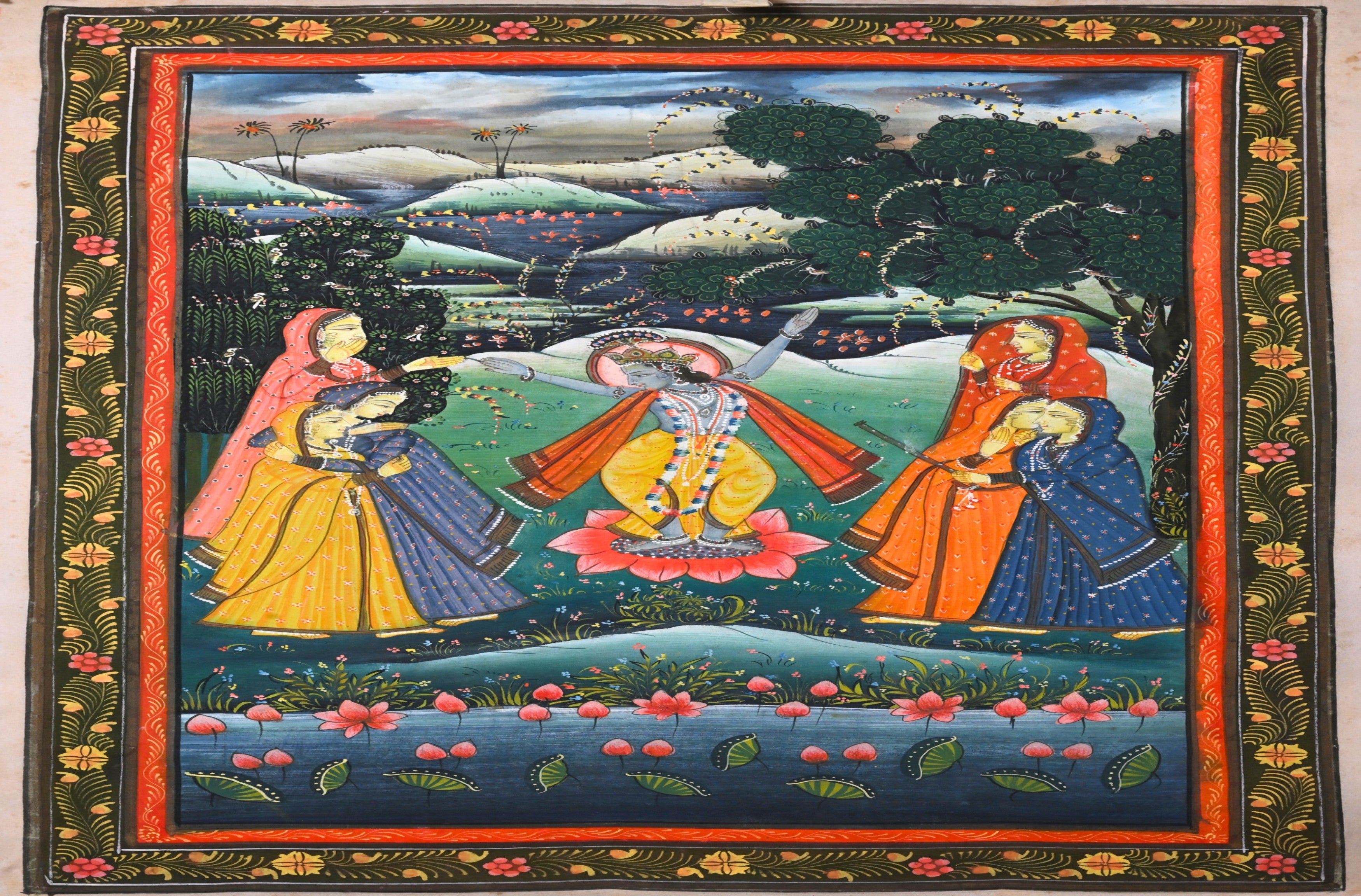 Radha Krishna in Garden Landscape